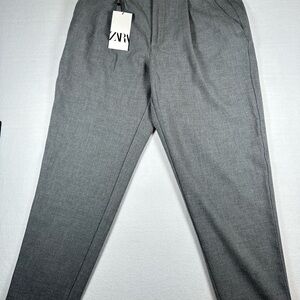 ZARA Carrot Fit Women's Gray Pants NWT Size 32 x 27